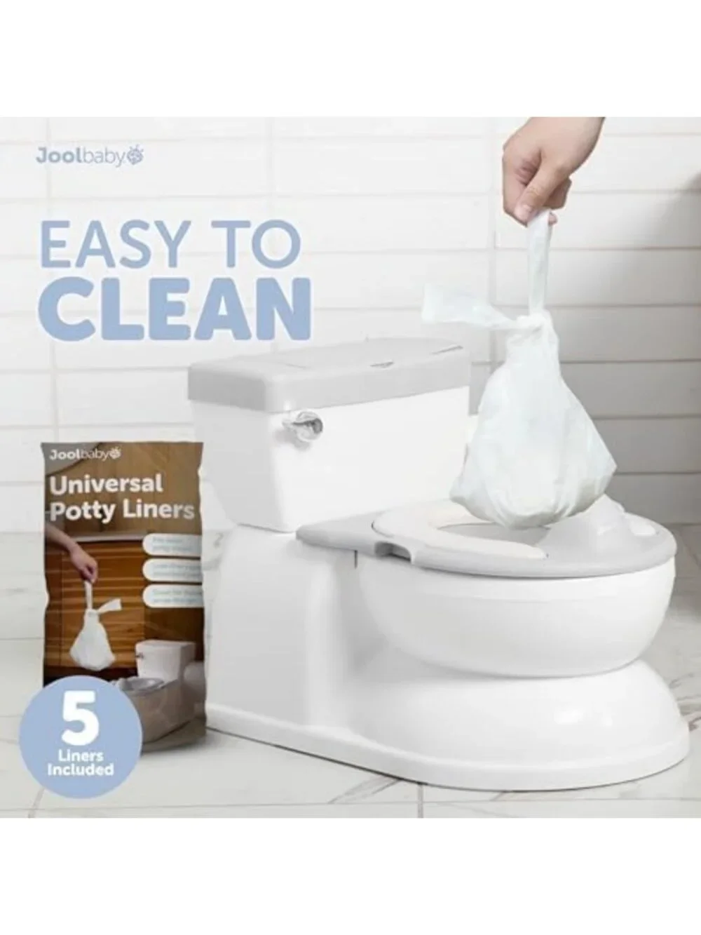 Realistic 2-in-1 Potty with Flushing Sounds, Wipes Storage & Easy Clean - Gray